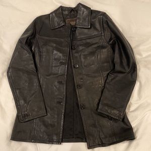 Vintage Coach black 100%  leather coat